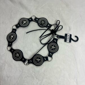 XOXO Black Belt with Silver Star Accents